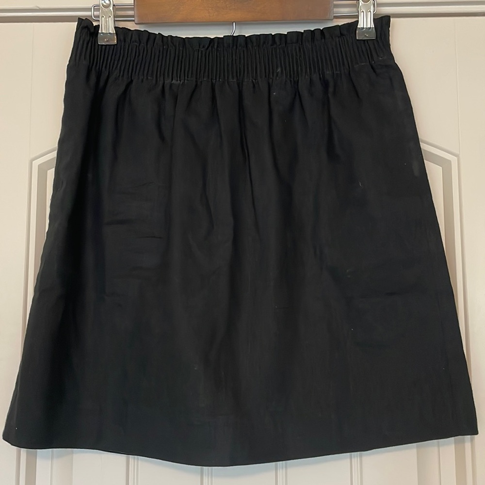 Black linen mini J.Crew skirt.